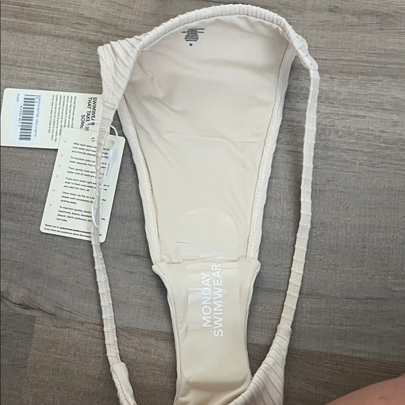 Monday Swimwear Ribbed Cream Bikini Set - Picture 5 of 6